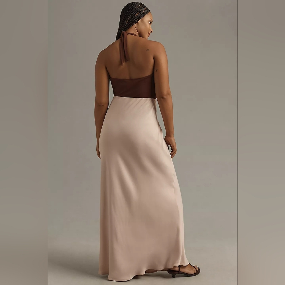Anthropologie The Tilda Pink Maxi Slip Skirt Pull On - Picture 3 of 6